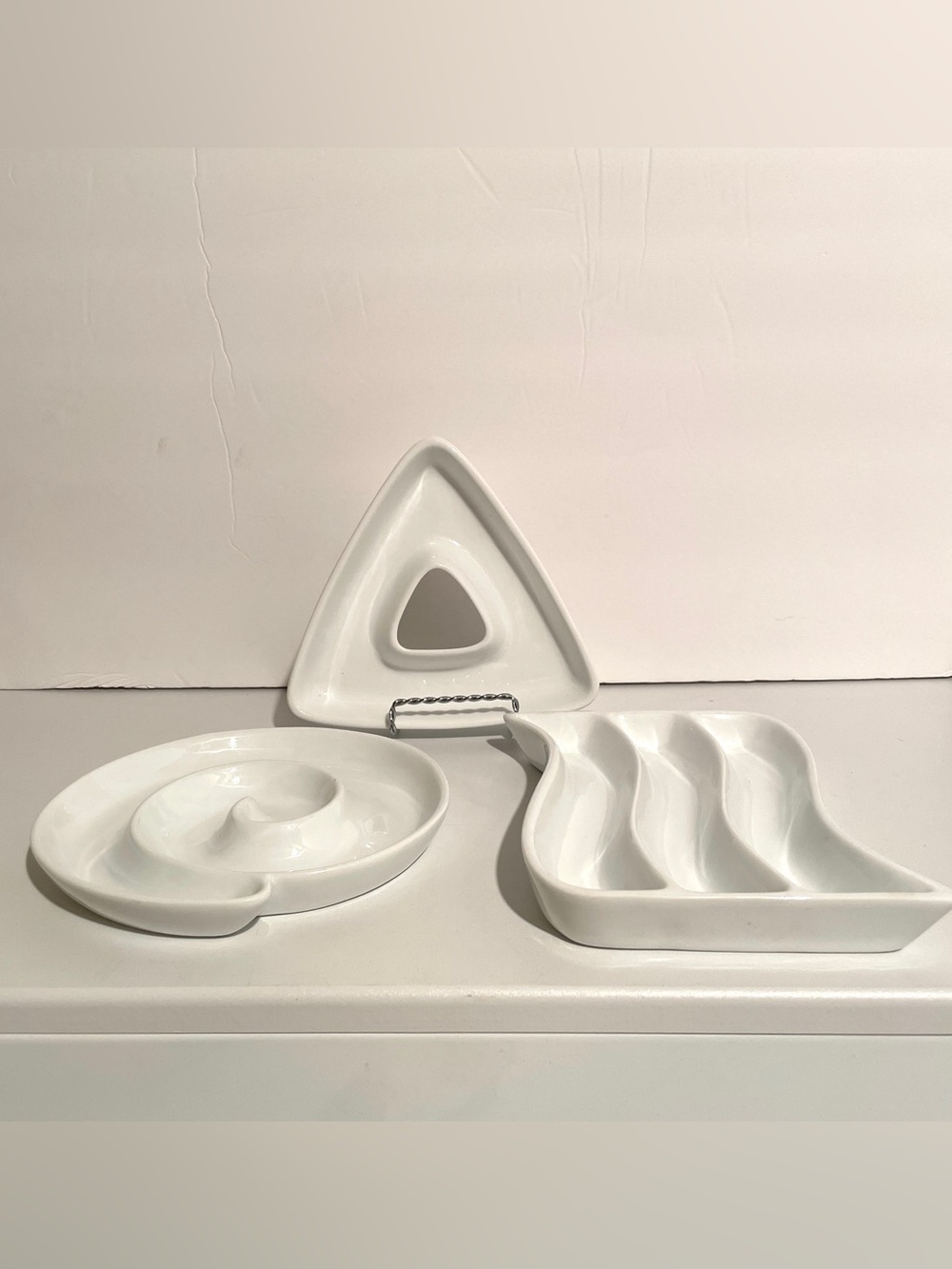 VTG White Basic Porcelana Appetizer Plate Set of 3 by Home Essentials & Beyond